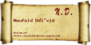 Neufeld Dávid névjegykártya