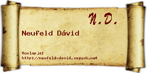 Neufeld Dávid névjegykártya